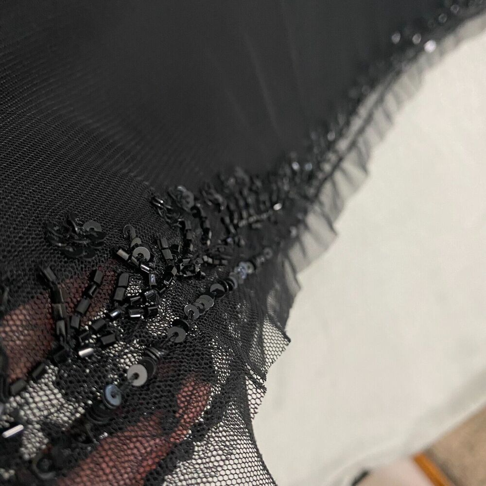 Torrid Women Top 4 Black Beaded Mesh Flutter Sleeve Office Siren Whimsigoth‎ - Picture 7 of 12